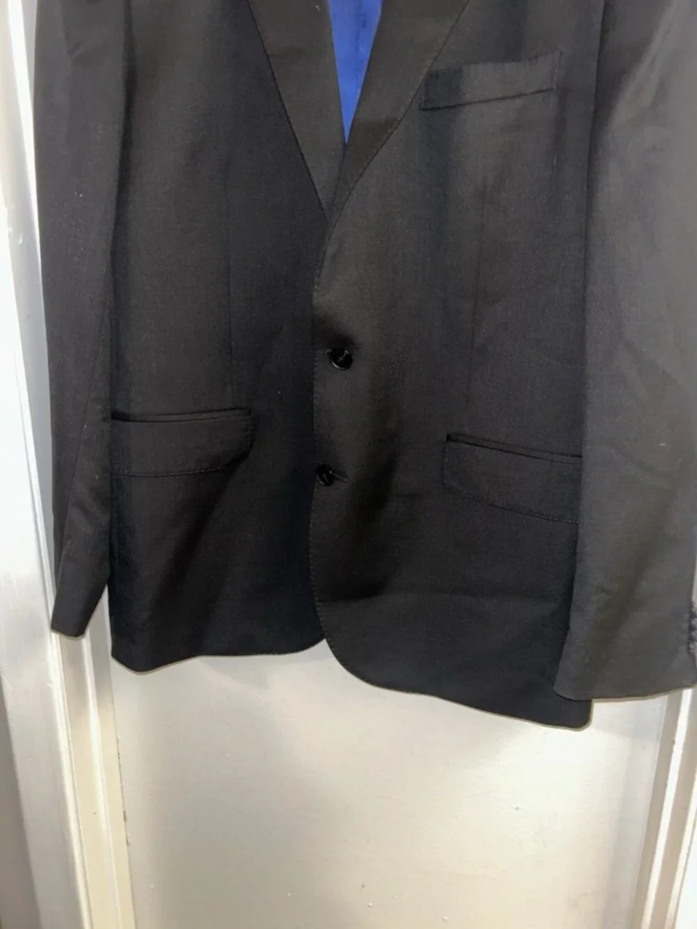 Cole Haan Black Business Career 2 Button Suit Jacket Sport Coat Size 44R